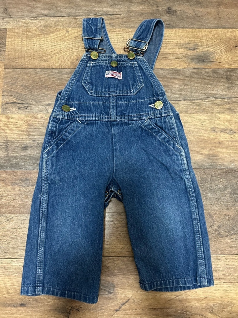 Liberty  vintage Dark Blue Denim Short Overalls for Kids